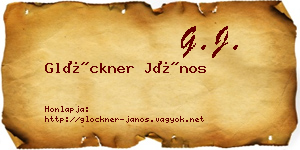 Glöckner János névjegykártya